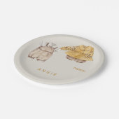 クリームツインズボホベイビーシャワー ペーパープレート (アングル)