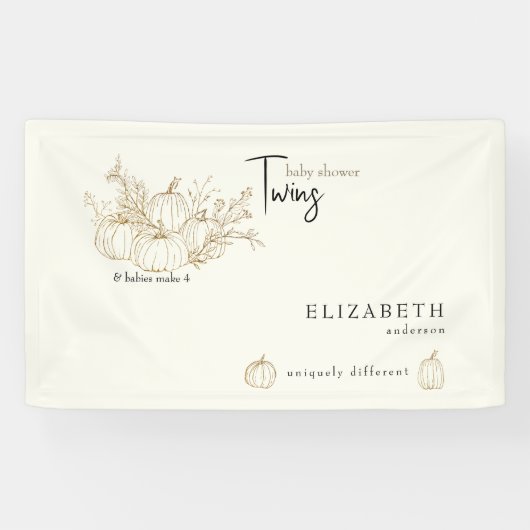 クリームツインズリトルカボンプキンベビーシャワー 横断幕 (横)