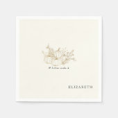 クリームツイン&ベビー4カボチャのシャワー スタンダードカクテルナプキン (正面)