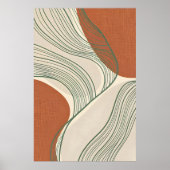 クリームテラコッタ抽象芸術プリント ポスター (正面)