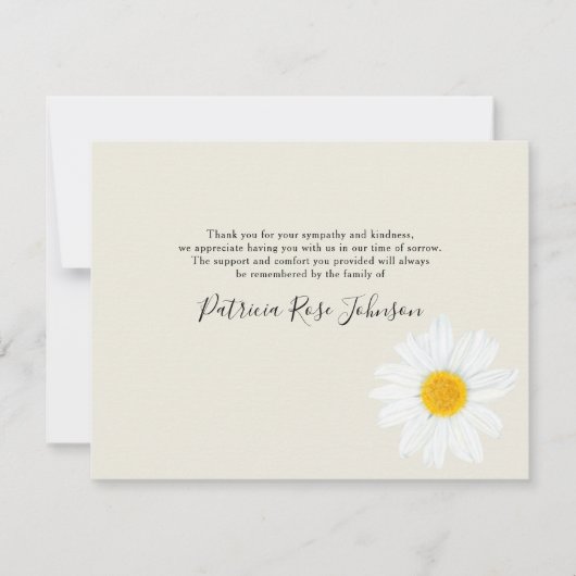 クリームデイジー葬儀記念サンキューカード サンキューカード (正面)