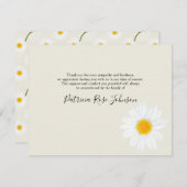 クリームデイジー葬儀記念サンキューカード サンキューカード (正面/裏面)