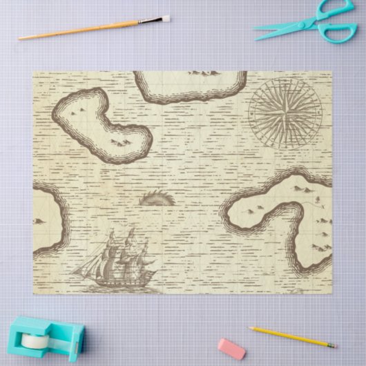 クリームデコページに出荷された旧世界地図 薄葉紙 (クラフト)