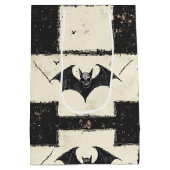 クリームデニムグランジパッチワークこうもり(3) ミディアムペーパーバッグ (裏面)