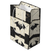 クリームデニムグランジパッチワークこうもり(3) ミディアムペーパーバッグ (裏面アングル)