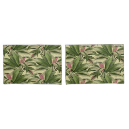 クリームトロピカルパーム 枕カバー