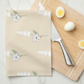 クリームトロピカルフローラ春夏 キッチンタオル (四つ折り)