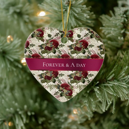 クリームトンボとバラ セラミックオーナメント (ツリー)