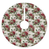 クリームトンボとバラ ブラッシュドポリエステルツリースカート (正面)