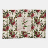 クリームドラゴンフライとバラモノグラム キッチンタオル (横)