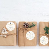 クリームドードルスターズメリークリスマスホリデーステッカー ラウンドシール