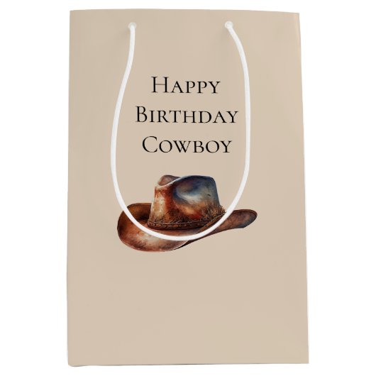 クリームハウディカウボーイウェスタンハット ミディアムペーパーバッグ (正面)