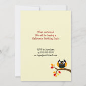 クリームハロウィーンフクロウオータム誕生日招待状5x7 招待状 (裏面)