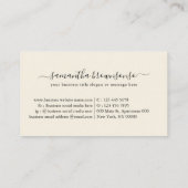 クリームハンドドローワインボトルとグラスロゴ 名刺 (裏面)