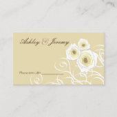 クリームバラと渦巻エレガントきロマン結婚ティック プレイスカード (正面)