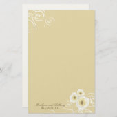 クリームバラと渦巻エレガントきロマン結婚ティック 便箋 (正面/裏面)