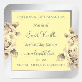 クリームバライエローフローラ製品の包装ラベル スクエアシール