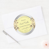 クリームバライエローフローラ製品の包装ラベル ラウンドシール (封筒)