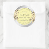 クリームバライエローフローラ製品の包装ラベル ラウンドシール (バッグ)