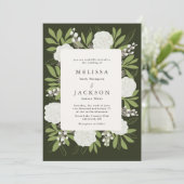 クリームバラオングリーン結婚式招待状 招待状 (スタンド正面)