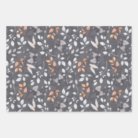 クリームバラオータム秋ベリーズフローラグレーミックス ラッピングペーパーシート (正面3)