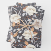 クリームバラオータム秋ベリーズフローラグレーミックス ラッピングペーパーシート (インサイチュ)