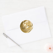 クリームバラサンキュー結婚式の引き出物シール ラウンドシール (封筒)