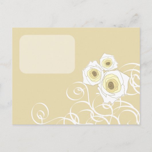 クリームバラスワーズロマンチックな結婚式の日付を保存 案内ポストカード (裏面)