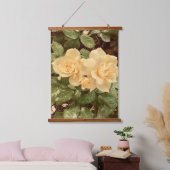 クリームバラタペストリー 吊り下げ型タペストリー (寝室)