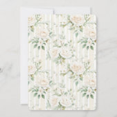 クリームバラフローラロマンストライプティックブライダルシャワー 招待状 (裏面)