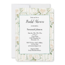 クリームバラフローラロマンストライプティックブライダルシャワー