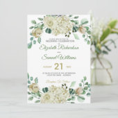 クリームバラブドアジサイ水カラークラシック 招待状 (スタンド正面)