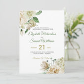 クリームバラブドアジサイ水カラークラシック 招待状 (スタンド正面)