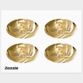 クリームバラ日付オーバルのラベルを結婚保存する 楕円形シール (シート)