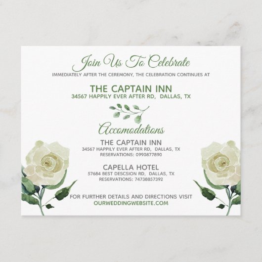 クリームバラ結婚ニュートラル情報 エンクロージャーカード (正面)