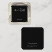 クリームバラ花びらフローラアクセントエレガント- & モダン スクエア名刺 (正面/裏面)