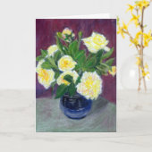 クリームバラ誕生日カード カード (黄色い花)