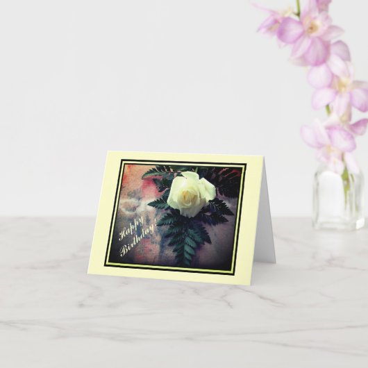 クリームバラ誕生日ノートカード カード (蘭)