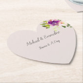 クリームバーガンディピンク結婚フローラ ペーパーコースター (アングル)