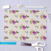 クリームバーガンディピンク結婚フローラ 薄葉紙 (クラフト)