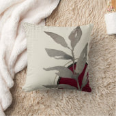 クリームバーガンディレッド&ブラックシンプル水彩 クッション (ブランケット)