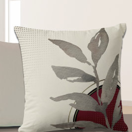 クリームバーガンディレッド&ブラックシンプル水彩 クッション