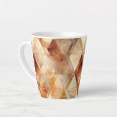 クリームバーガンディーレッド金ゴールド三角形クリスマス カフェラテマグ (左アングル)