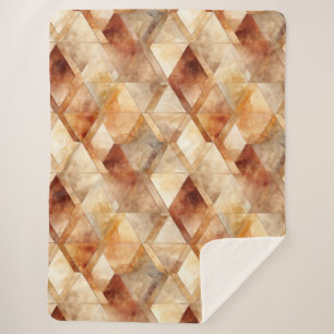クリームバーガンディーレッド金ゴールド三角形クリスマス シェルパブランケット