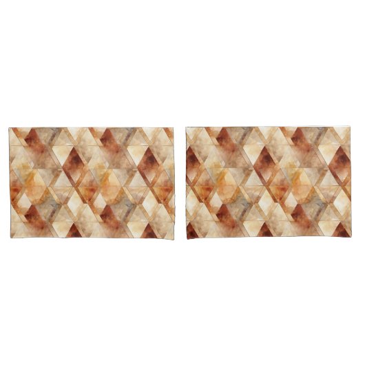 クリームバーガンディーレッド金ゴールド三角形クリスマス 枕カバー (フロントセット)