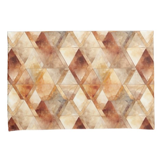 クリームバーガンディーレッド金ゴールド三角形クリスマス 枕カバー (正面右)