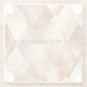 クリームバーガンディーレッド金ゴールド三角形 ガラスコースター (裏面)