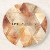 クリームバーガンディーレッド金ゴールド三角形 コースター (正面)