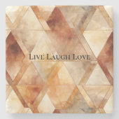 クリームバーガンディーレッド金ゴールド三角形 ストーンコースター (正面)