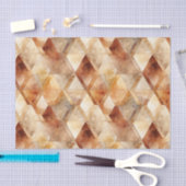 クリームバーガンディーレッド金ゴールド三角形 薄葉紙 (クラフト)